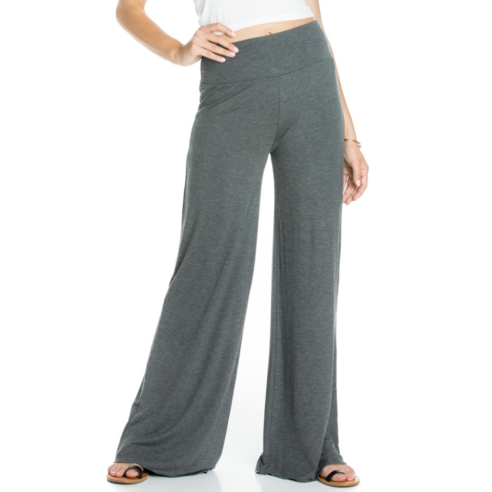 Simplicitie Palazzo Pants - Dark Heather